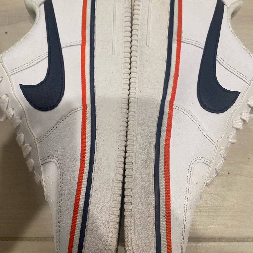 Nike White Sneakers with Red and Navy Accents